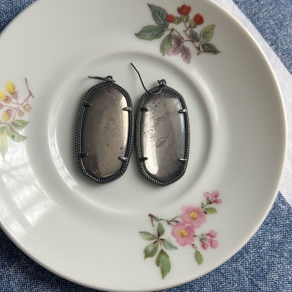 Kendra Scott Danielle Gunmetal Drop Earrings, Mirror Rock Crystal